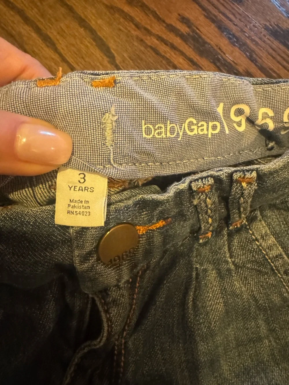 GAP Baby Denim Jeans in Medium Blue with Orange Stitching